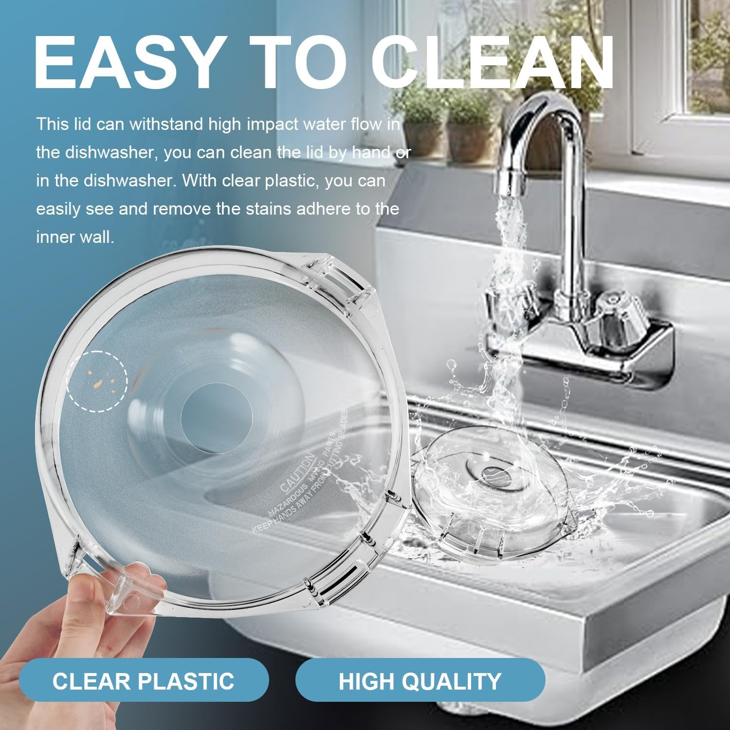 for Robot Coupe 106458S,R100B R100BCLR R2 Food Processor Mixer Cutter Bowl Lid