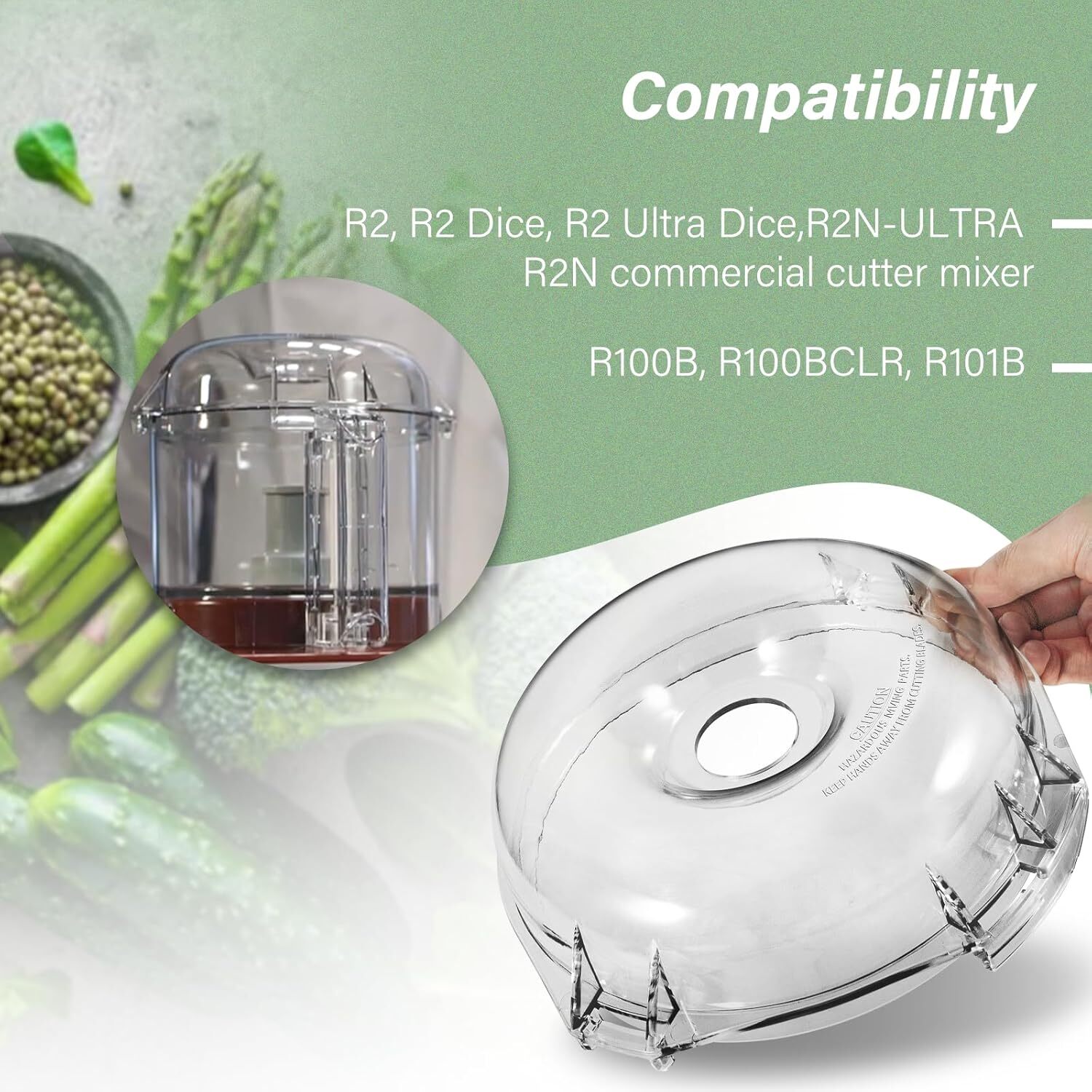 106458S Cutter Bowl Lid Repacement For Robot Coupe R2, R2 Dice, R2 Ultra, R2N