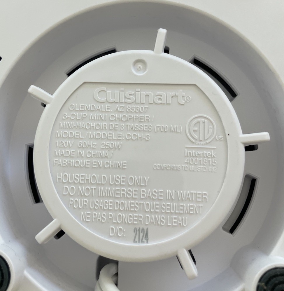 CUISINART 3-CUP MINI CHOPPER, CCH-3 – WHITE