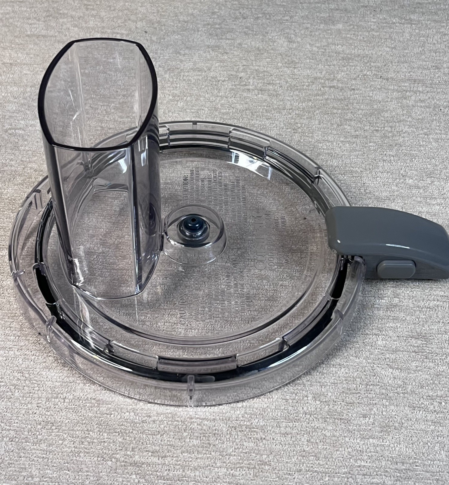 Cuisinart Food Pro. Continuous Feed Bowl Cover Lid FP-7WBC FP-9WBC Gray