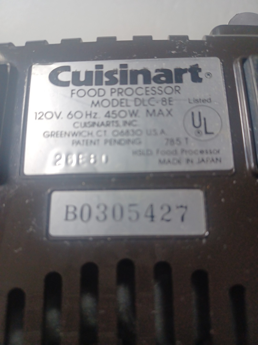 Cuisinart DLC-8 Food Processor Base Unit Motor Only Tested Works Great Cond ✔️