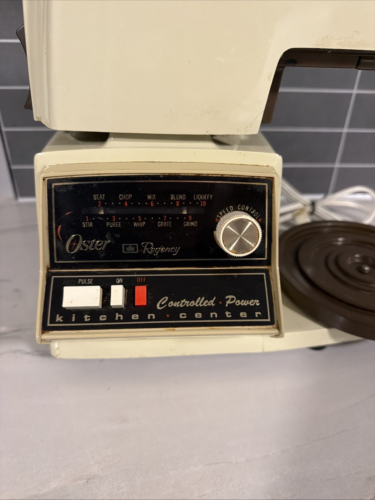 Vintage Oster Regency Kitchen Center 12 Speed Mixer Base Head Turntable