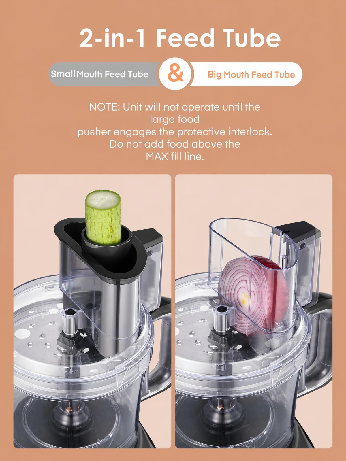 Food Processor, 12 Cup, 2-in-1 Feed Chute Food Chopper & Meat Grinder, 500 Wa…