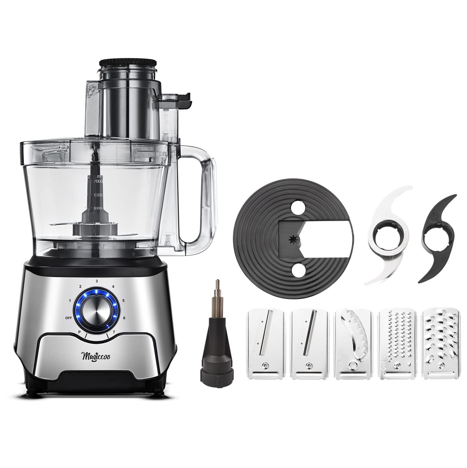 14-Cup Food Processor, 1000W Motor, Storage Drawer, Inox Color