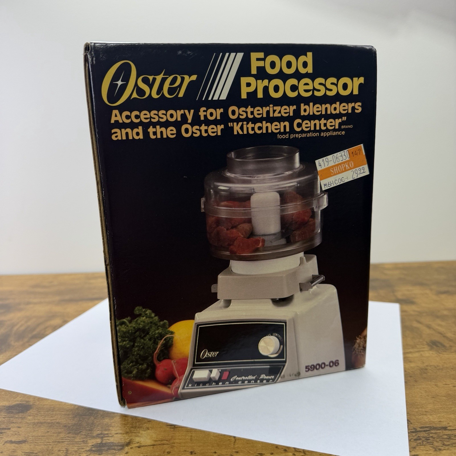 NOS Oster Food Processor Attachment Osterizer Blender Kitchen Center 5900-06 VTG