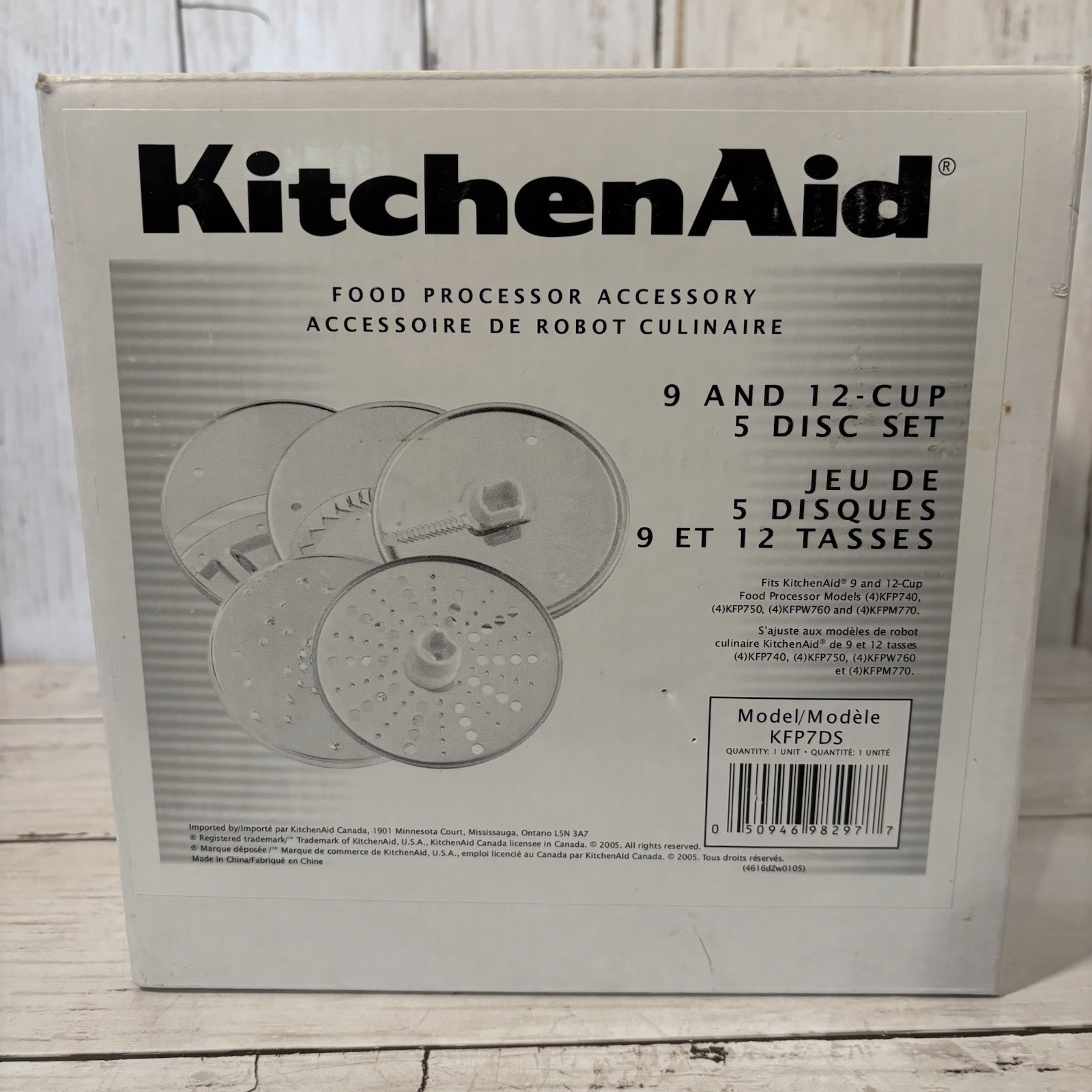 KitchenAid Food Processor 5 Disc Set KFP7DS For 9&12 Cup KFP740 750, KFPW760 770
