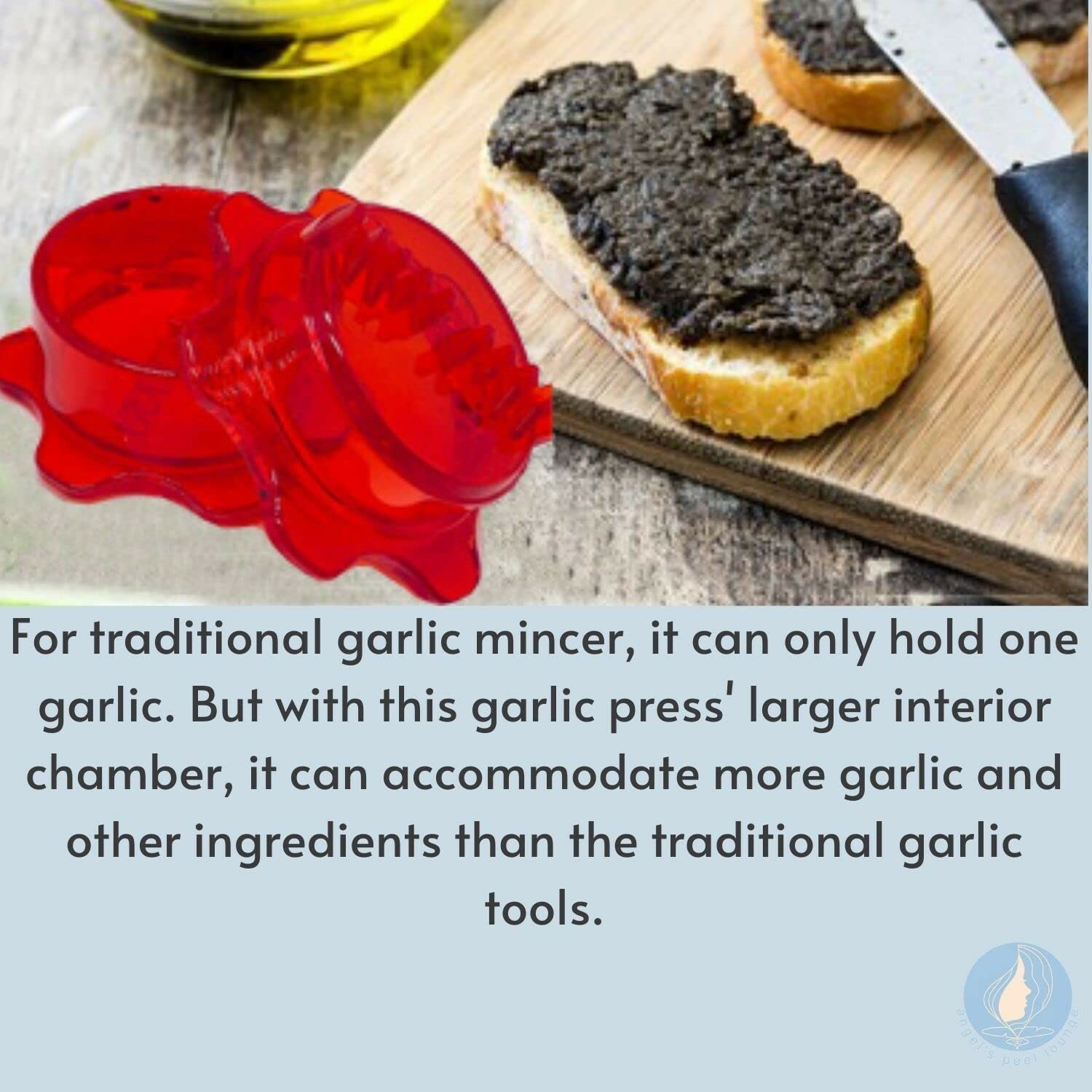 Food Processor-Garlic Mincer Press with a Twist fourth Generation(Red mincer)
