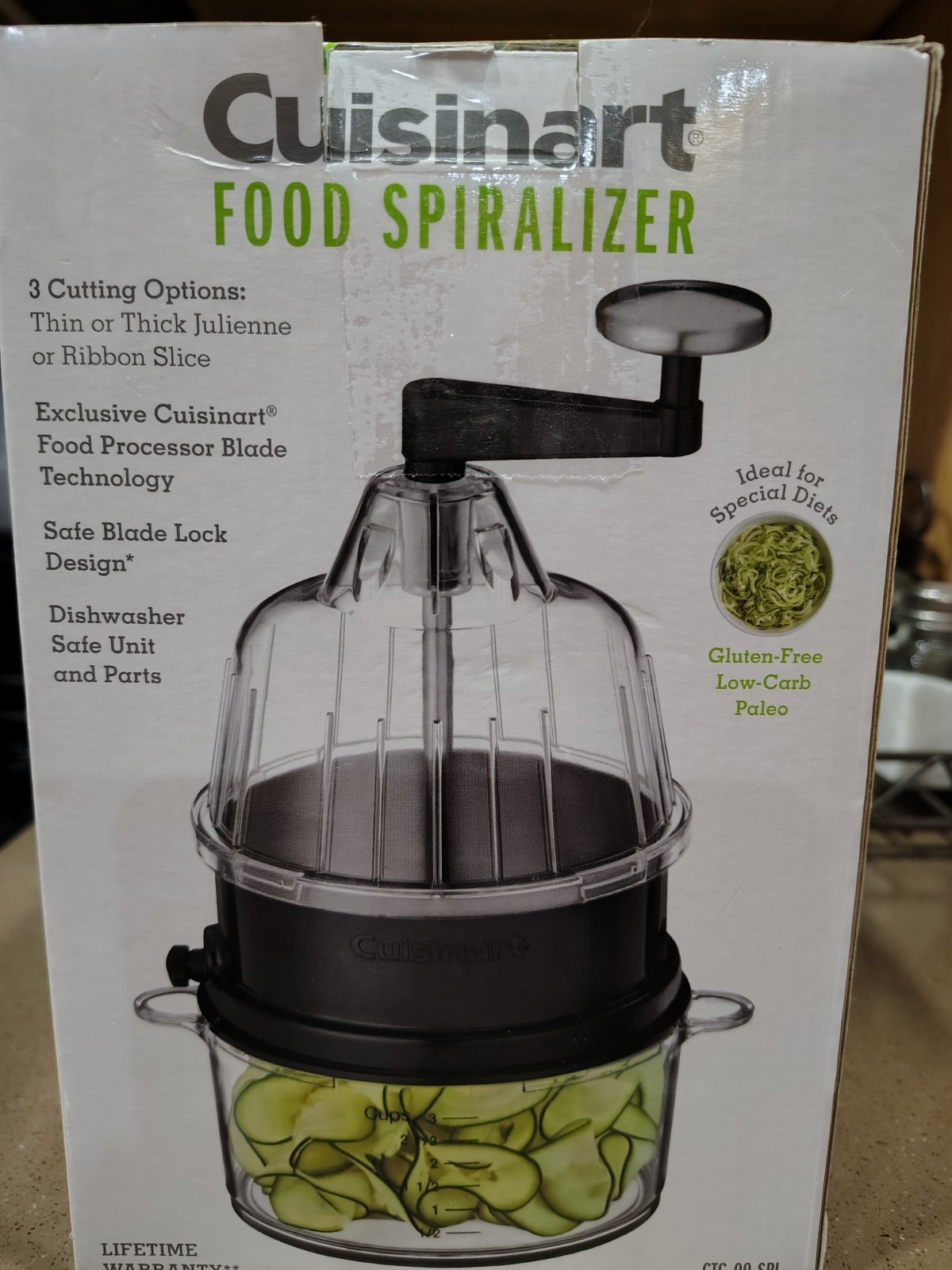 Cuisinart Food Spiralizer 3 Cutting Options Stainless Steel Blade