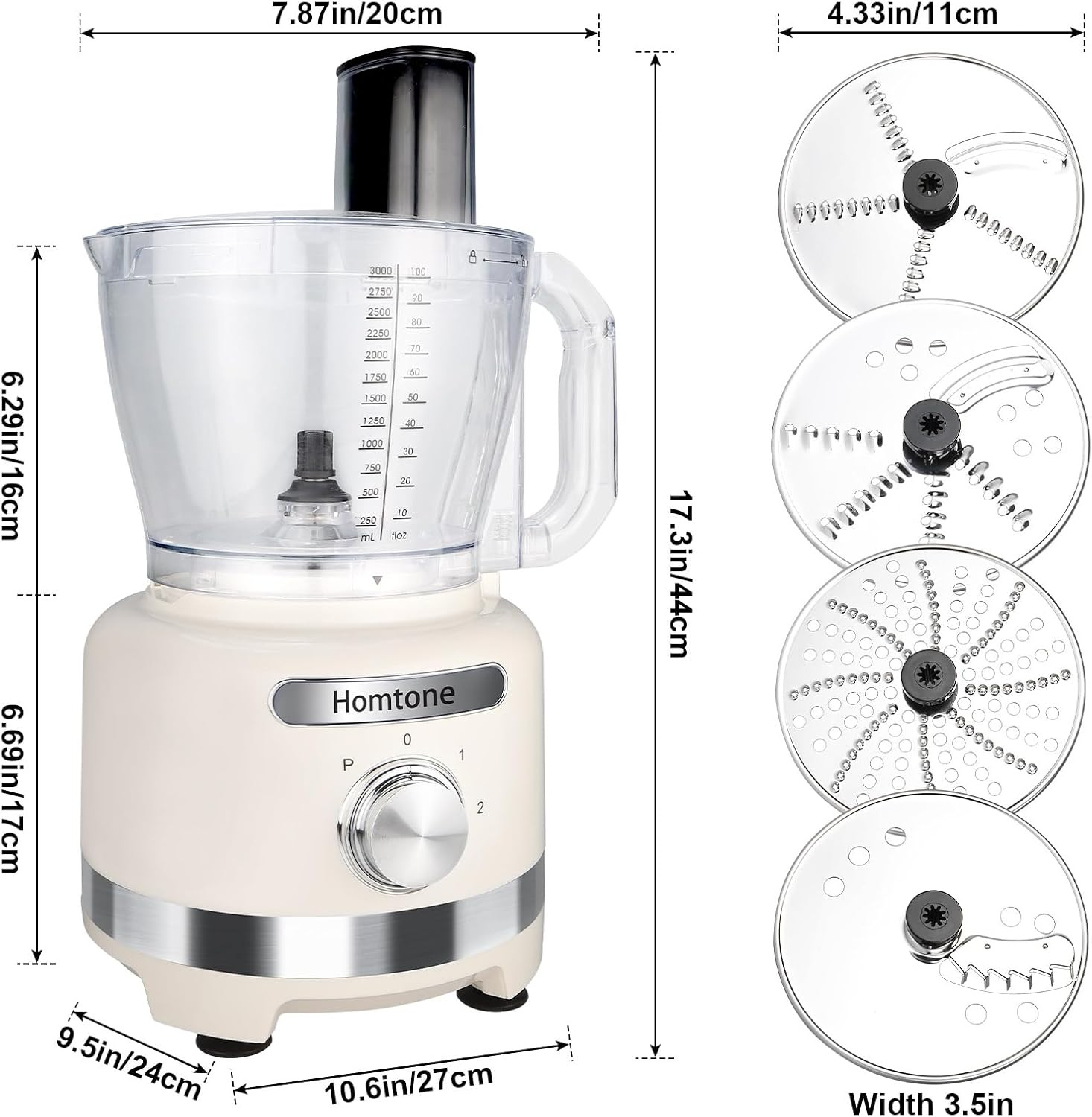 16-Cup Food Processor, Large 9-IN-1 Food Veggie Chopper for Home Meal Prep, 7 Bl