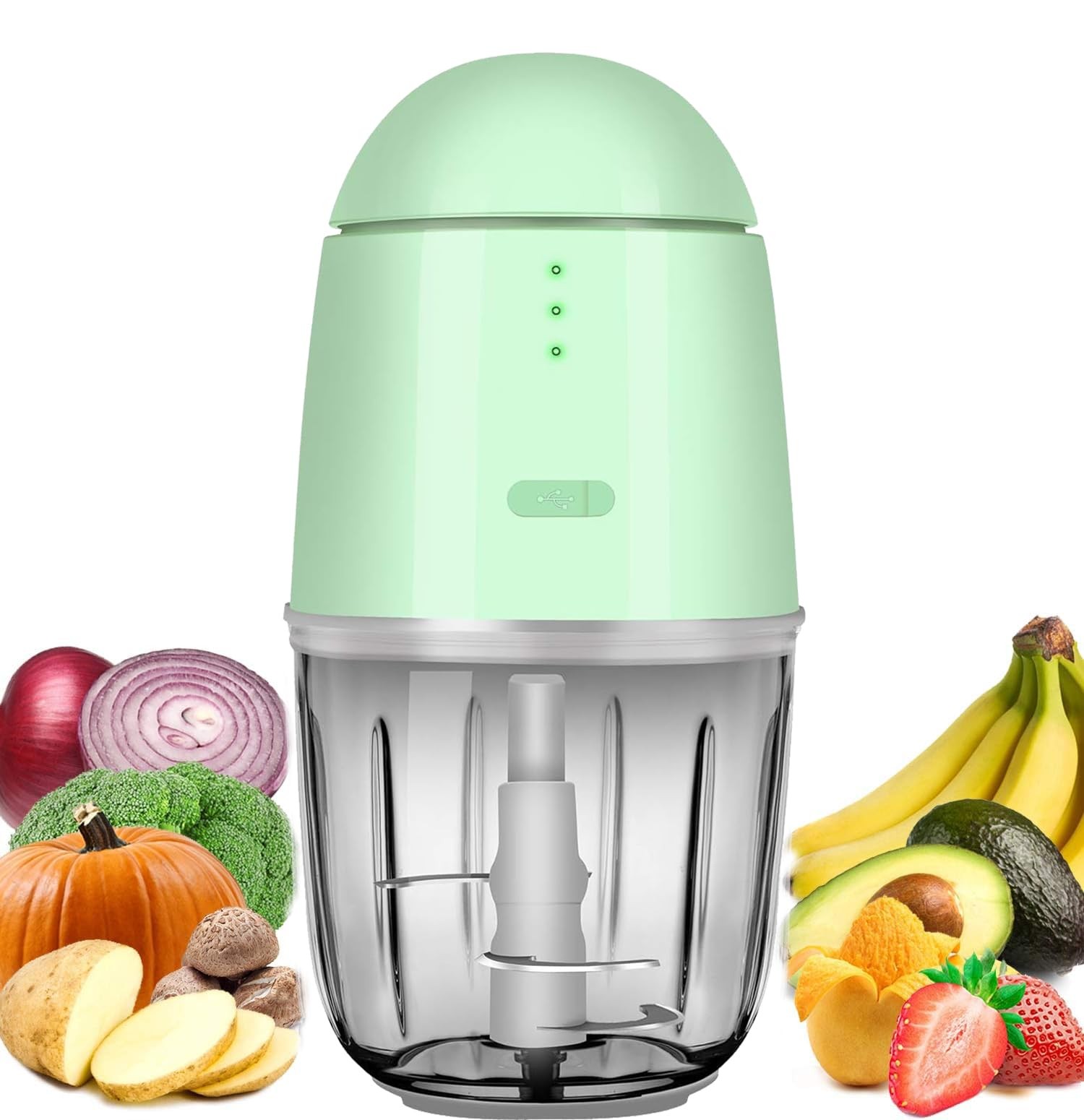 Food Processor – Rechargeable Mini Food Processor & Portable Small Food Chopp…