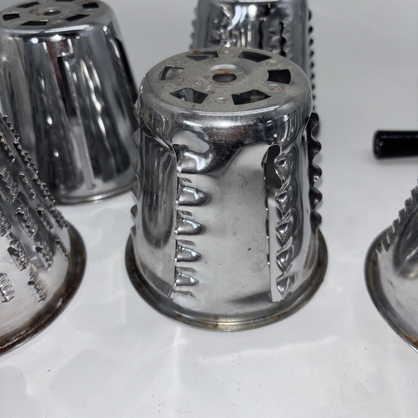 Saladmaster Stainless Steel Food Processor w/ 5 Cones MISSING BASE**** Vintage