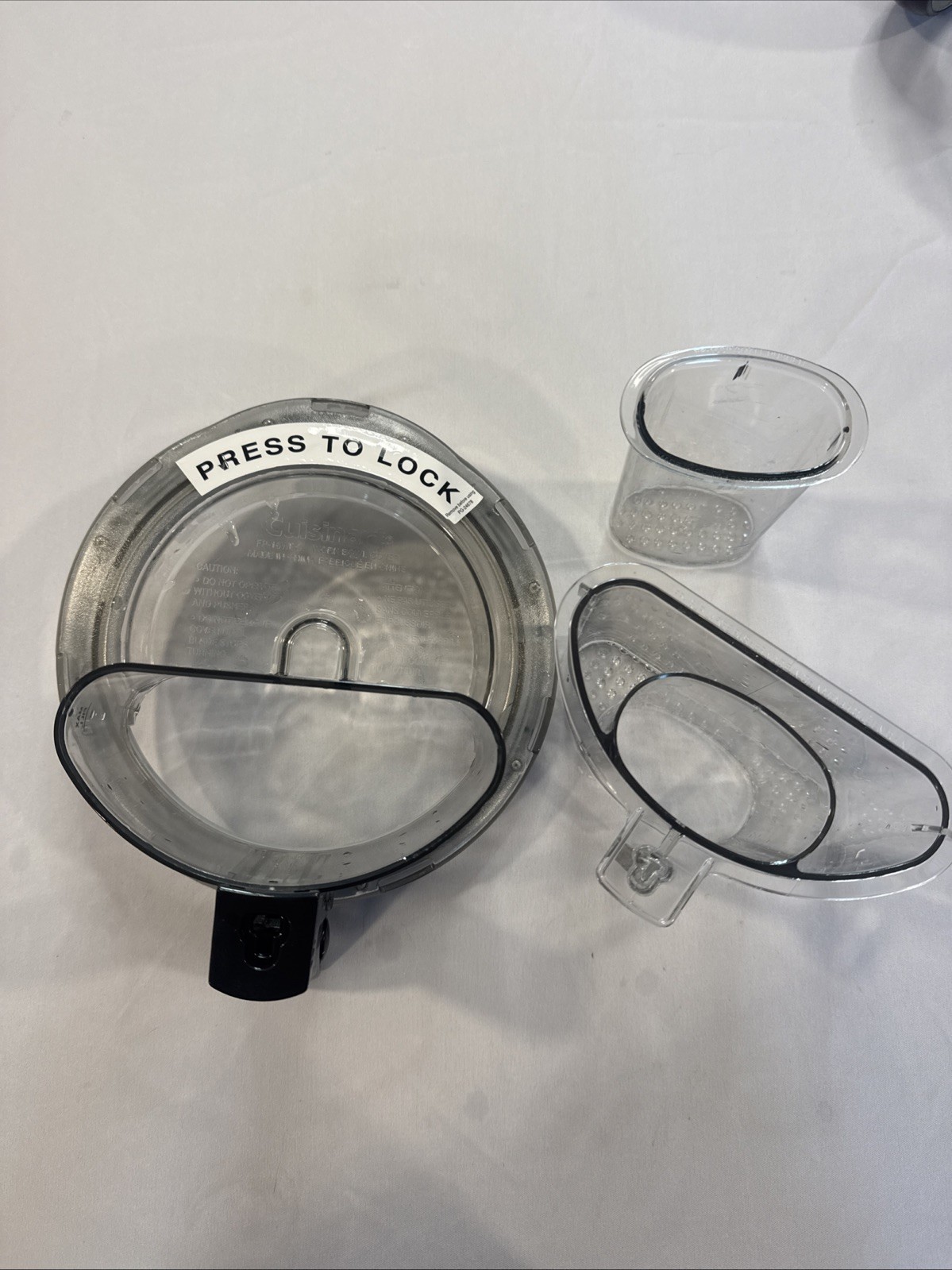 OEM~Cuisinart FP-16WBC Work Bowl Cover +FP-16LP/FP-16SP Lg/Sm Pusher