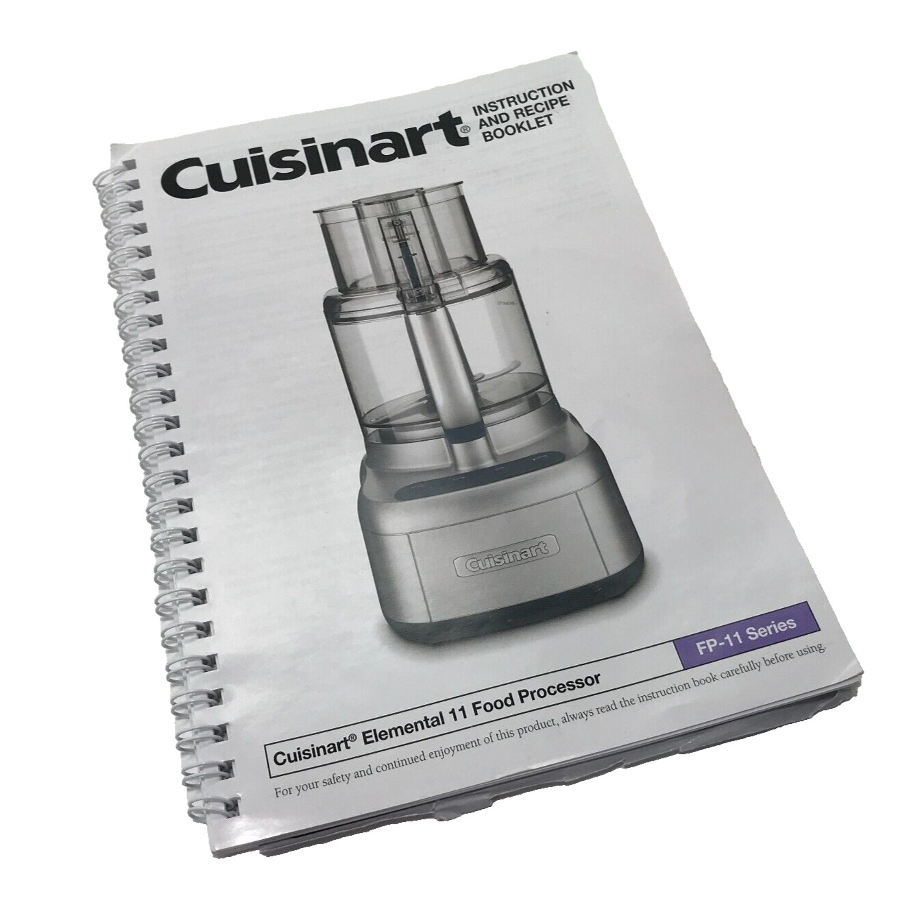 Cuisinart FP-11 USER INSTRUCTION MANUAL RECIPE BOOK Genuine OEM English Spanish