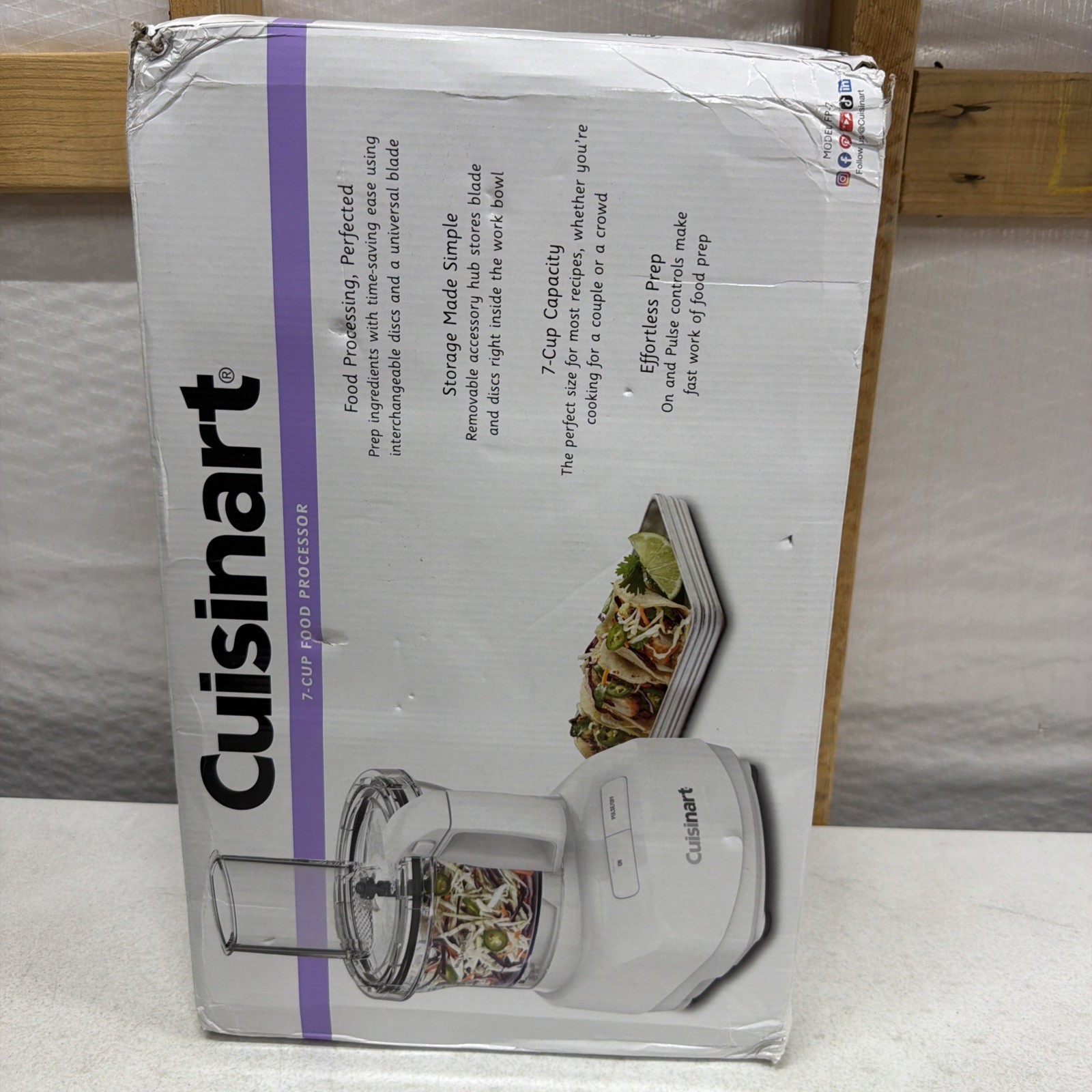 Cuisinart FP-7 Food Processor 7-Cup Universal Blade Chopping Mixing & Dough