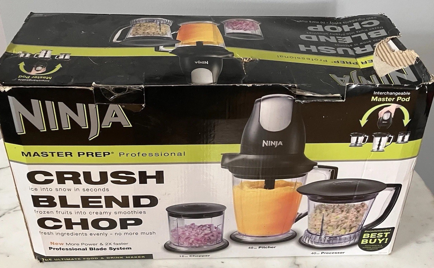 Ninja Master Prep Professional Food Processor, Interchangeable Pod, 16/40/48 oz
