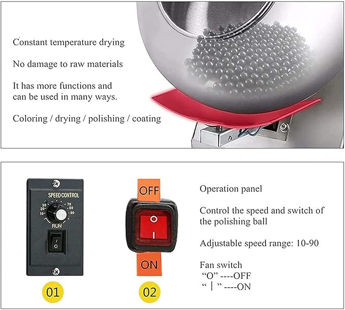 110V Commercial Small Sugar Candy Coating Machine roller Chocolate Ball Maker