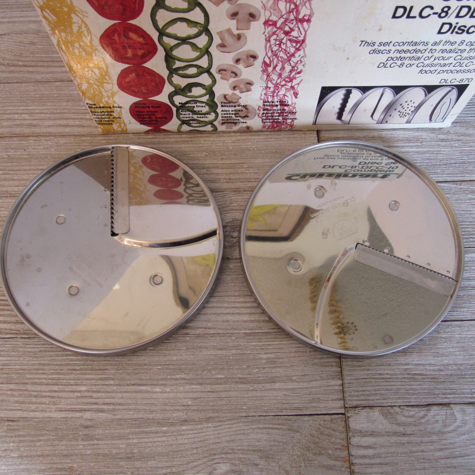 Vintage Cuisinart Complete DLC-8 / DLC-10 Disc Set Food Processor 8 Blades