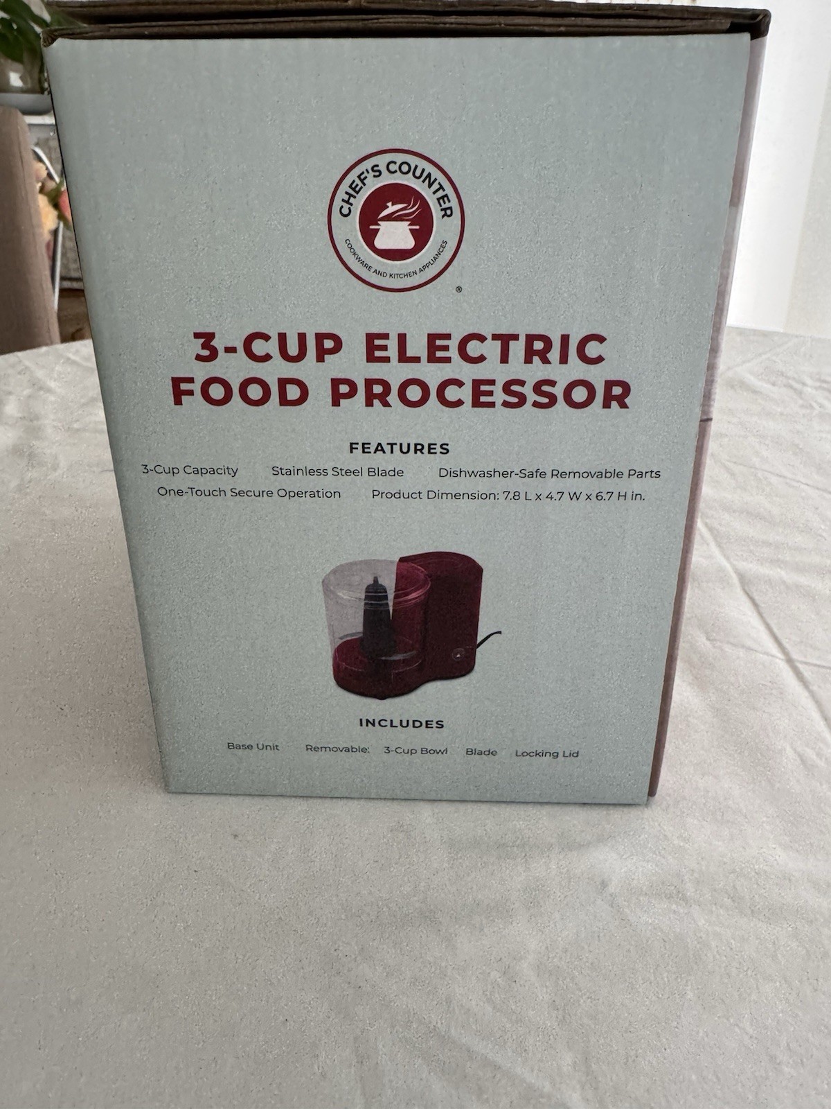 Chef’s Counter 3-Cup Electric Mini Food Processor Red/Clear CC-526-RDBK