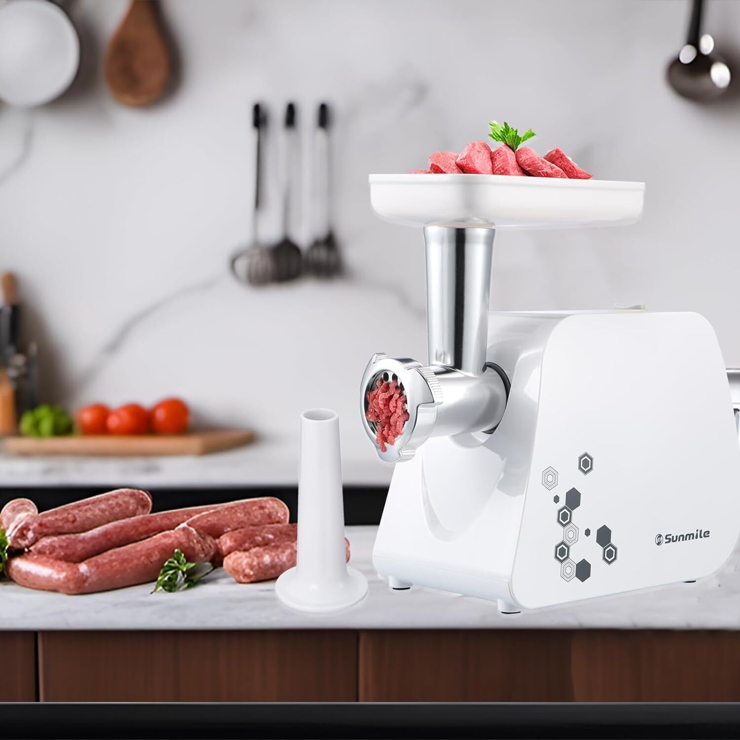 Electric Meat Grinder Sausage Maker 1HP 1000W Max Stainless Steel Cutting Blade