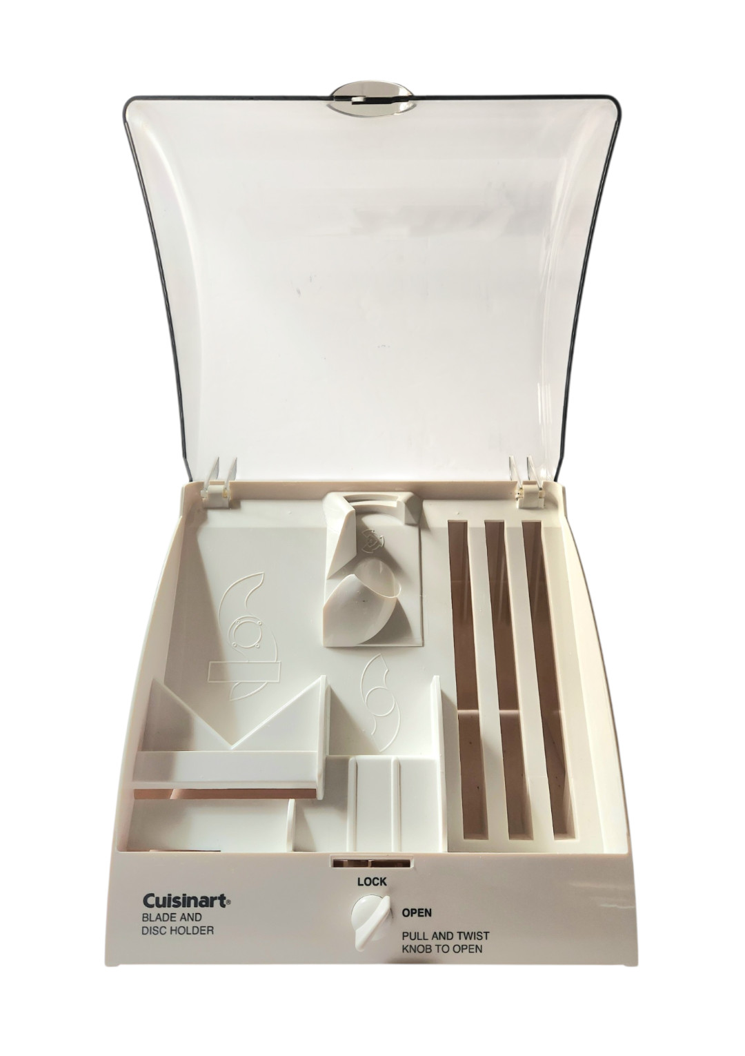 Cuisinart Blade and Disc Holder Storage Box With Lock Clear Dome Lid BDH-2