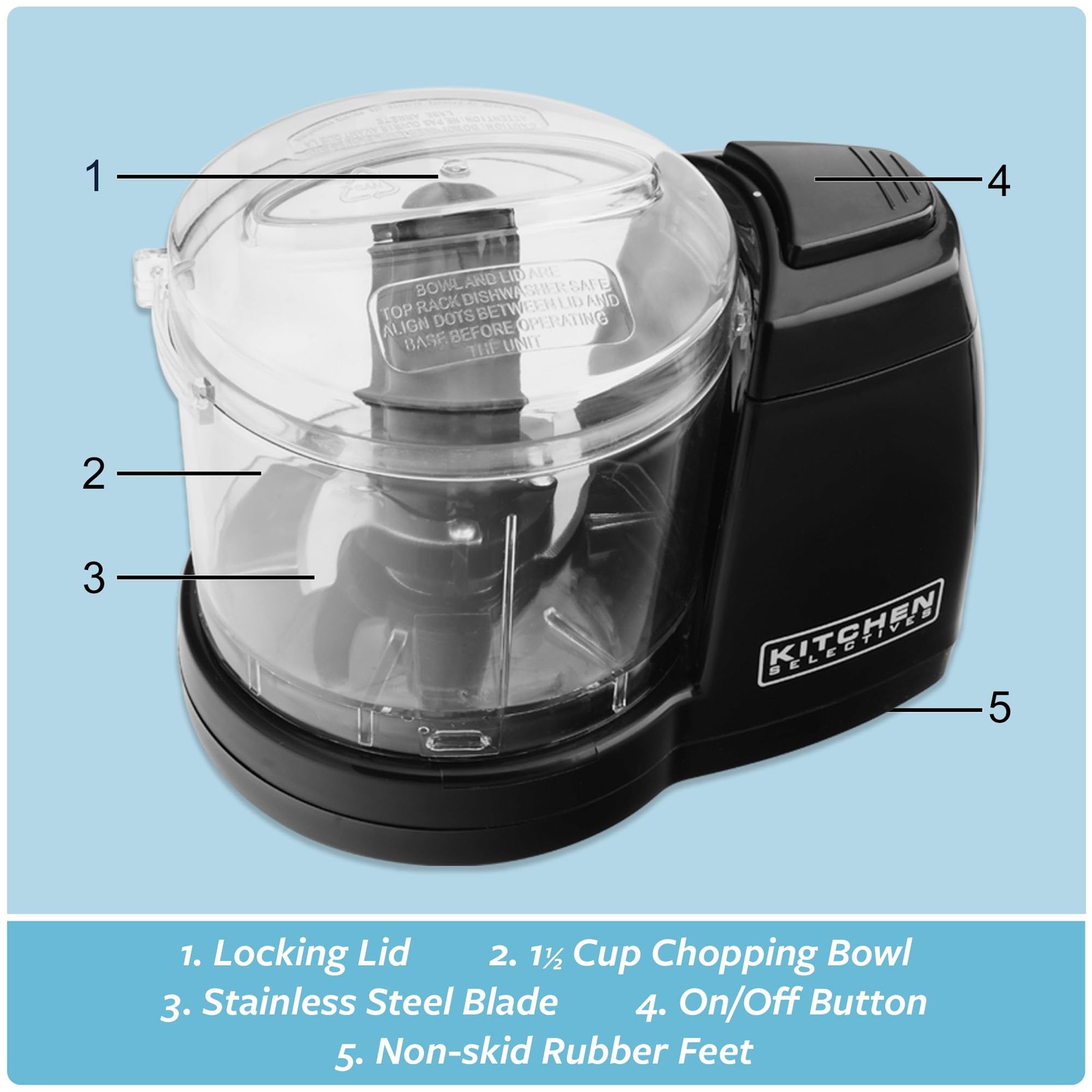 Mini Chopper by Select Brands – Mini Electric Food Chopper for Kitchen Applia…