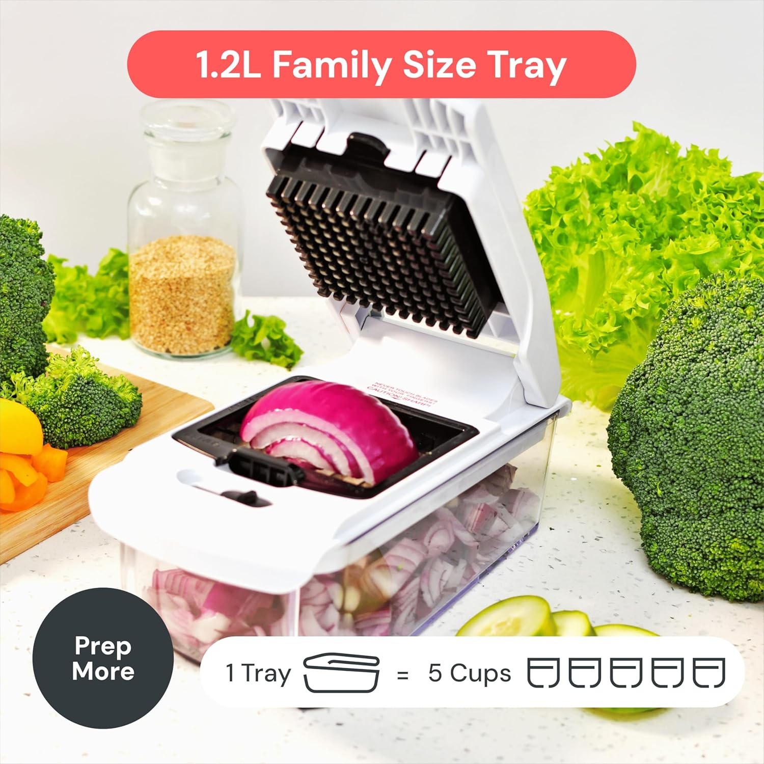 4-in-1 Vegetable Chopper Food Slicer with Container