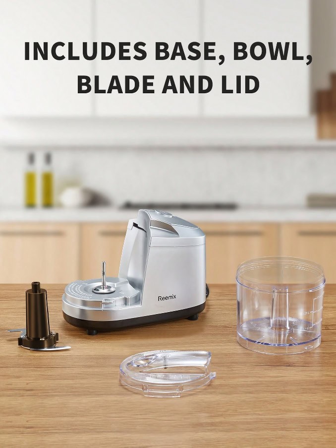 1.5 Cup Mini Food Chopper 100W One Touch Stainless Steel Blade Meat Grinder