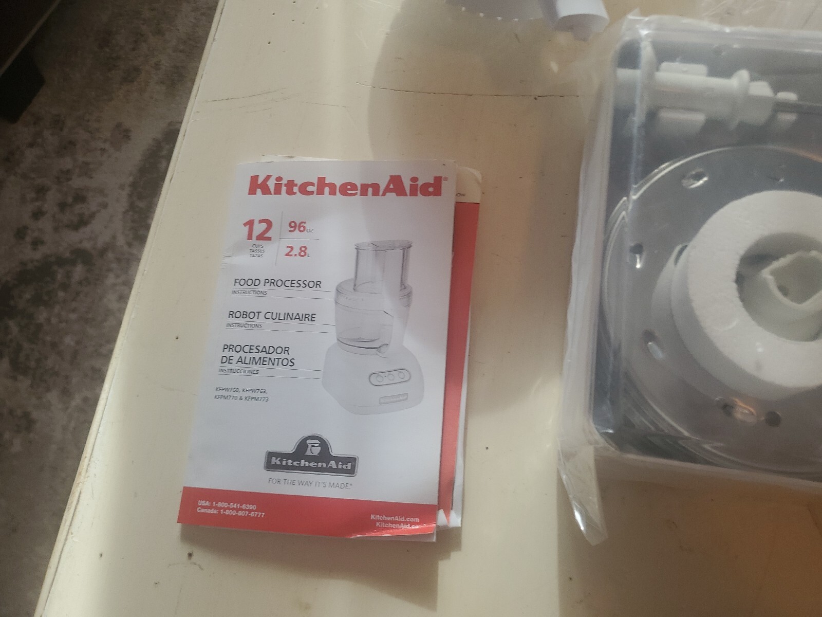 KitchenAid Food Processor Juicer Accessories 12-Cup & 4/10 Cup Bowls KFPW761 RED
