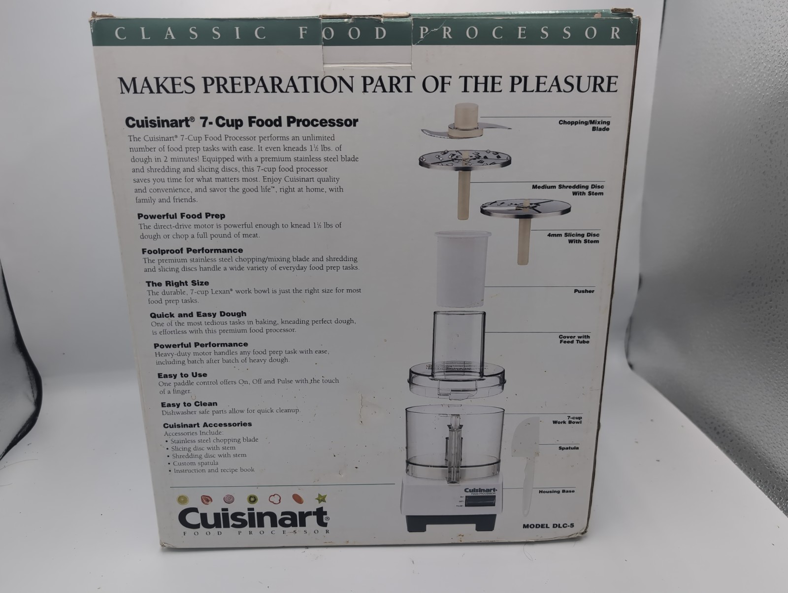 Cuisinart Classic 7 Cup Food Processor Model DLC-5, New Open Box