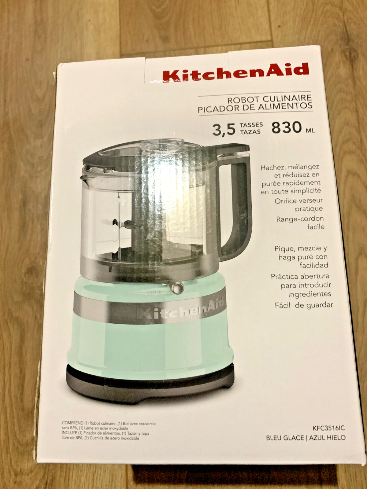 KitchenAid KFC3516IC 3.5 Cup FOOD CHOPPER in color ICE BLUE – NEW