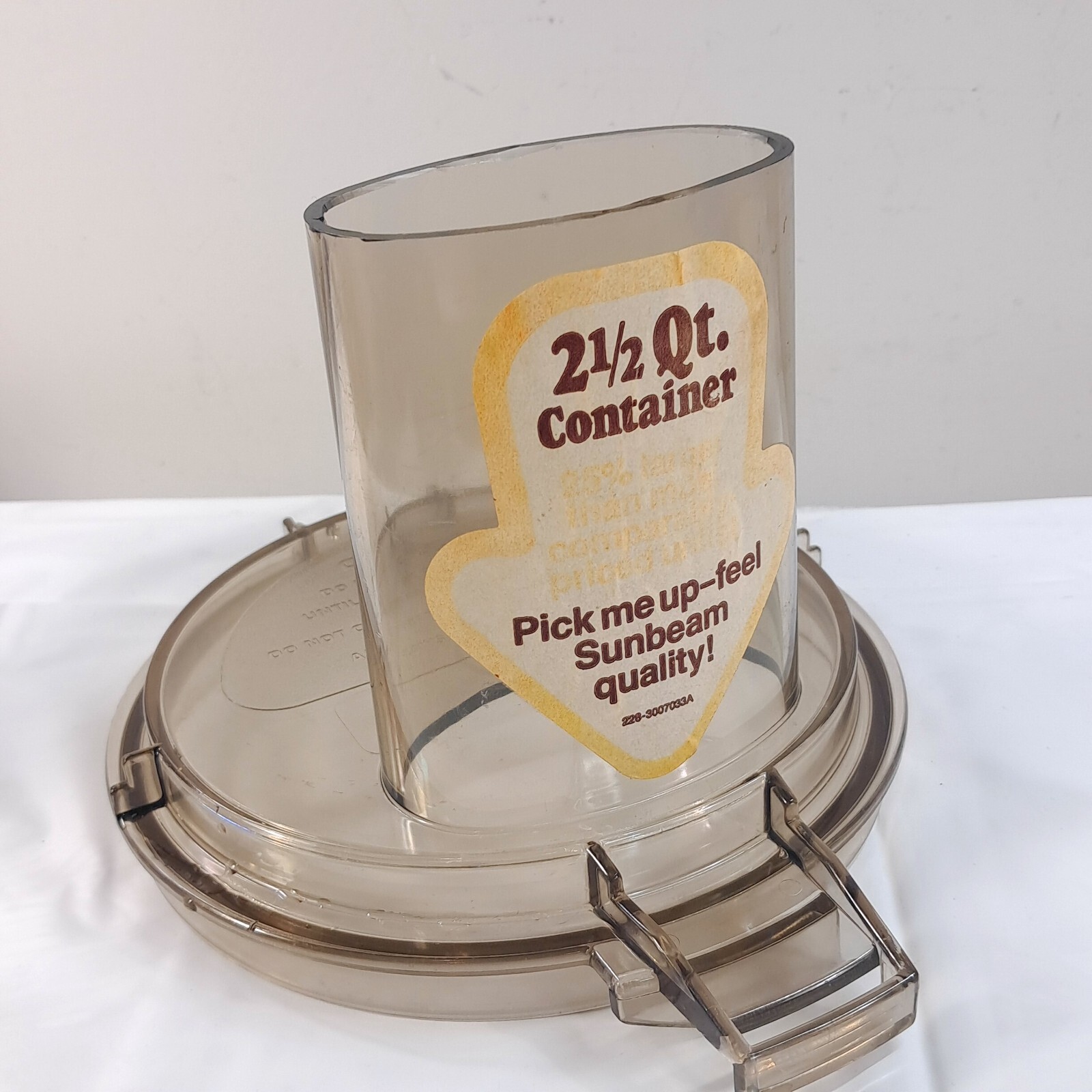Sunbeam Le Chef Food Processor 14-11 work bowl lid & pusher replacement Part