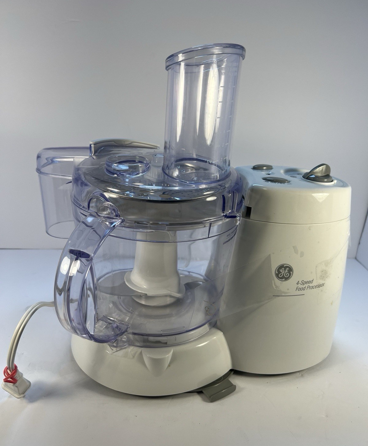 GE 106622F 4-Speed 8-Cup Food Processor 450W White/Clear Electric