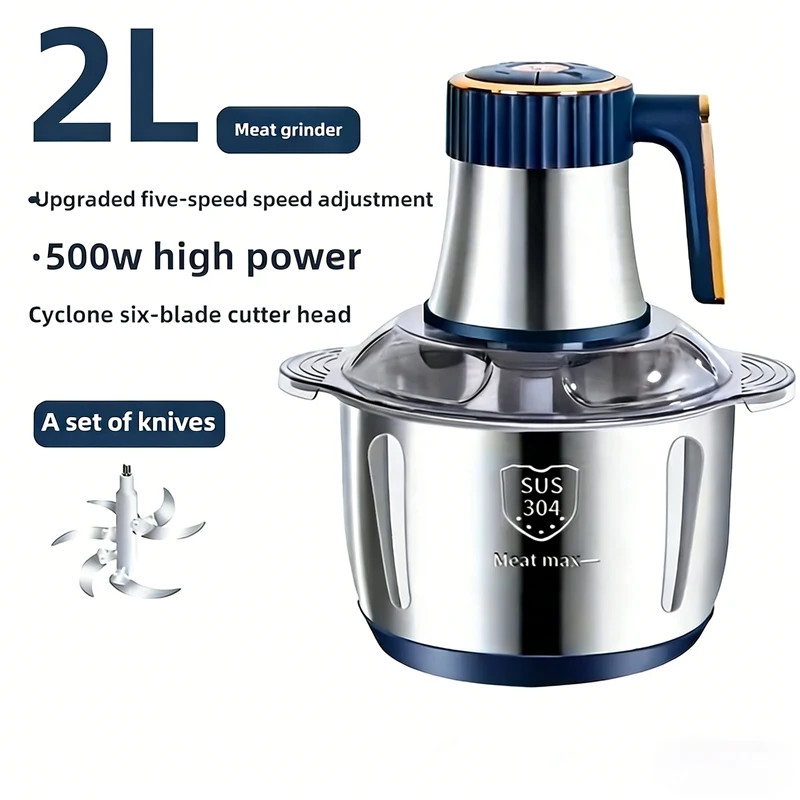 304 Stainless Steel Multifunctional Electric Food Processor 2L 3L 5L Meat Grinde