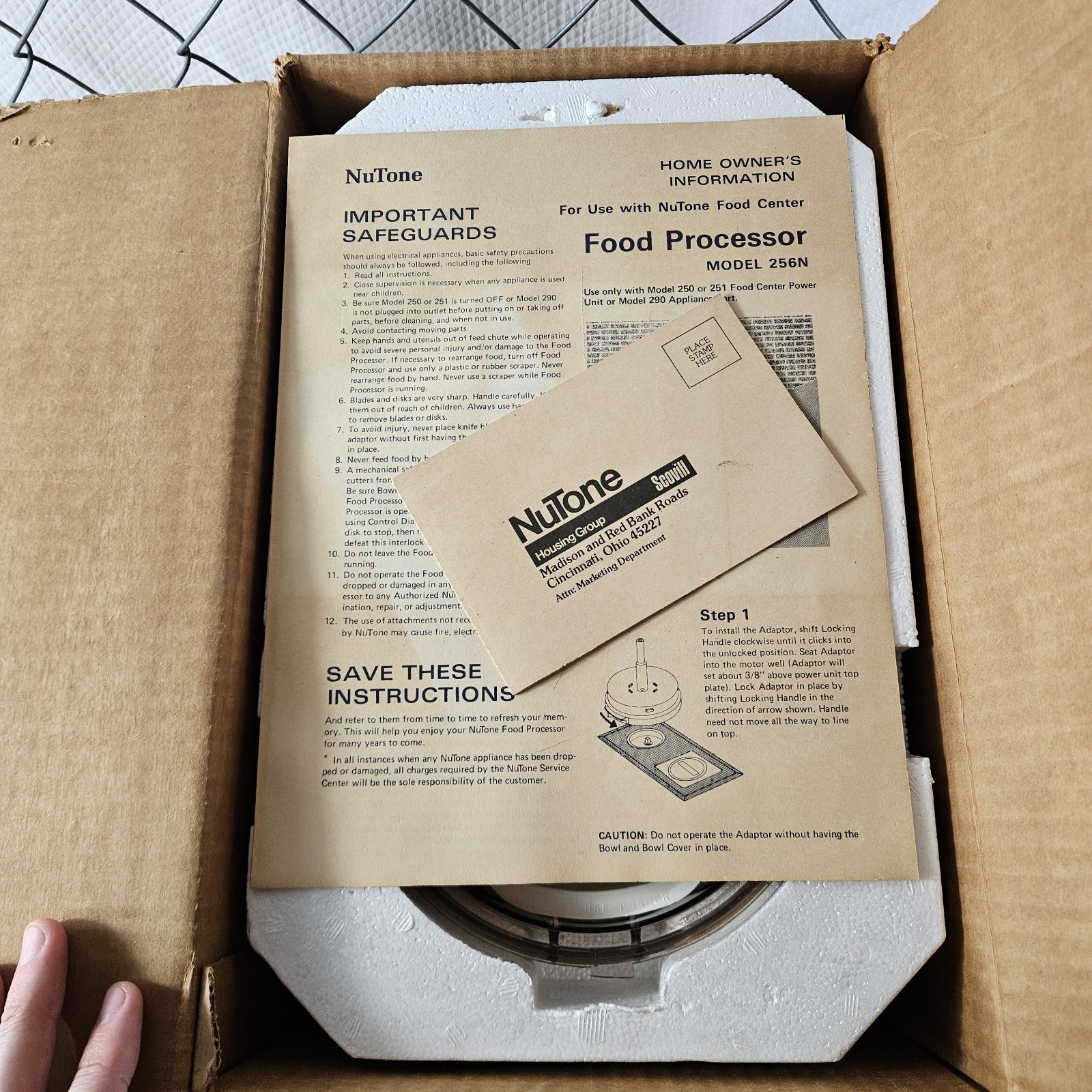 NEW RARE Vintage NuTone Food Center Food Processor Model 256N – Open Box