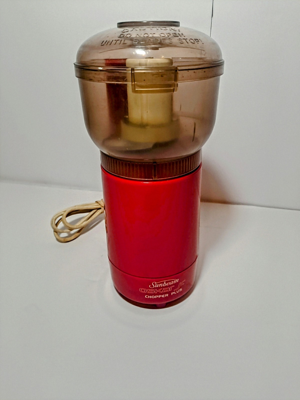 Sunbeam Oskar Jr Chopper Plus Mini Grinder Food Processor Red #14137 Works 100%