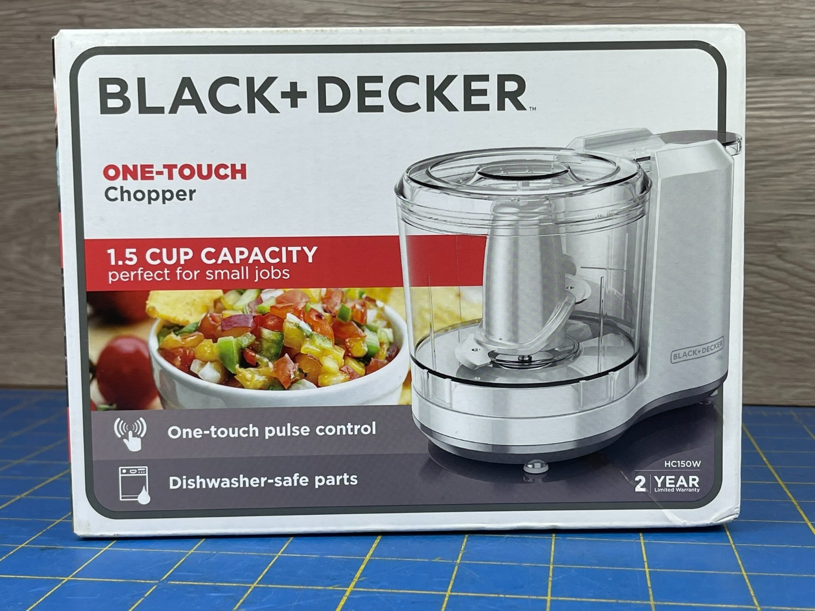 NEW White BLACK+DECKER One-Touch Chopper 1.5 Cup Capacity Food Processor