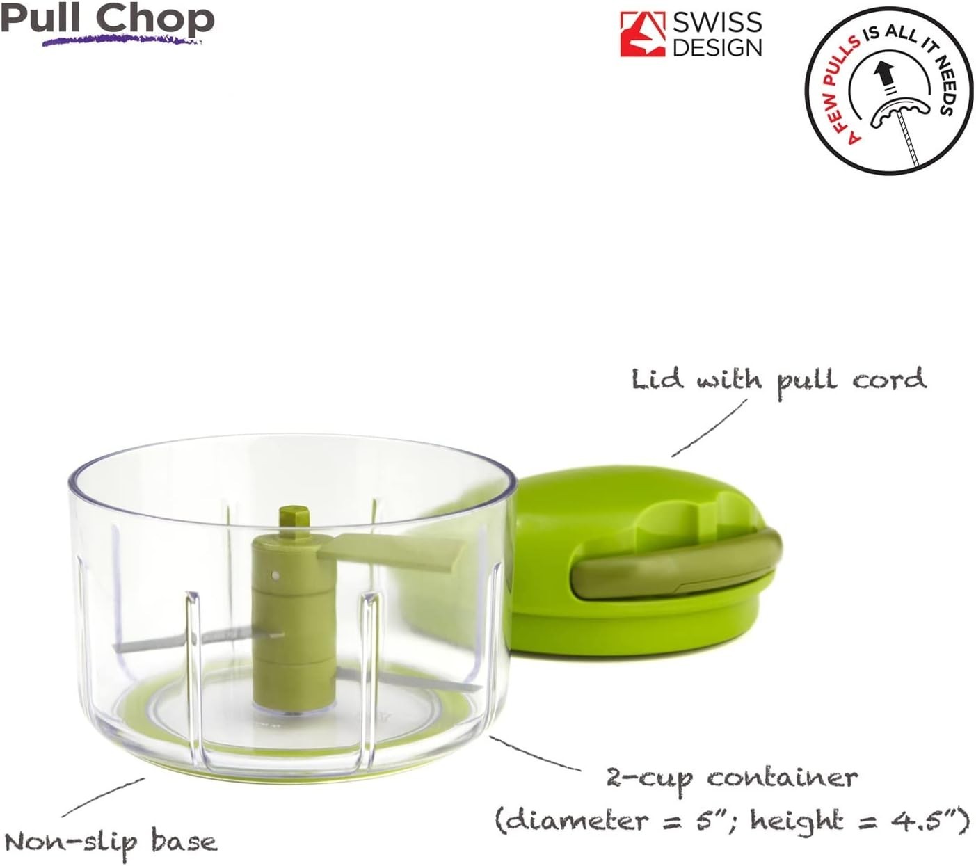 Pull Chop Food Processor – Quick Chopper with Cord Mechanism