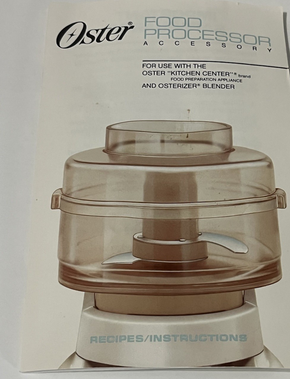 Oster Food Processor Recipes & Instruction Booklet 1988