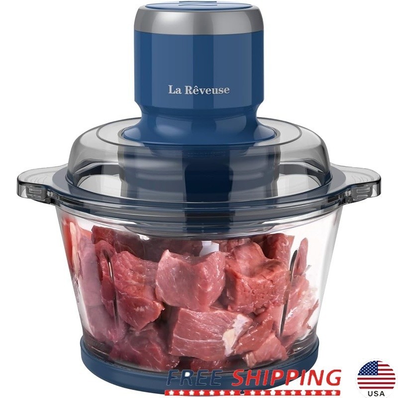 300W Food Processor 7-Cup Glass Bowl Chopper Blender Whisking Disc Kitchen Tool