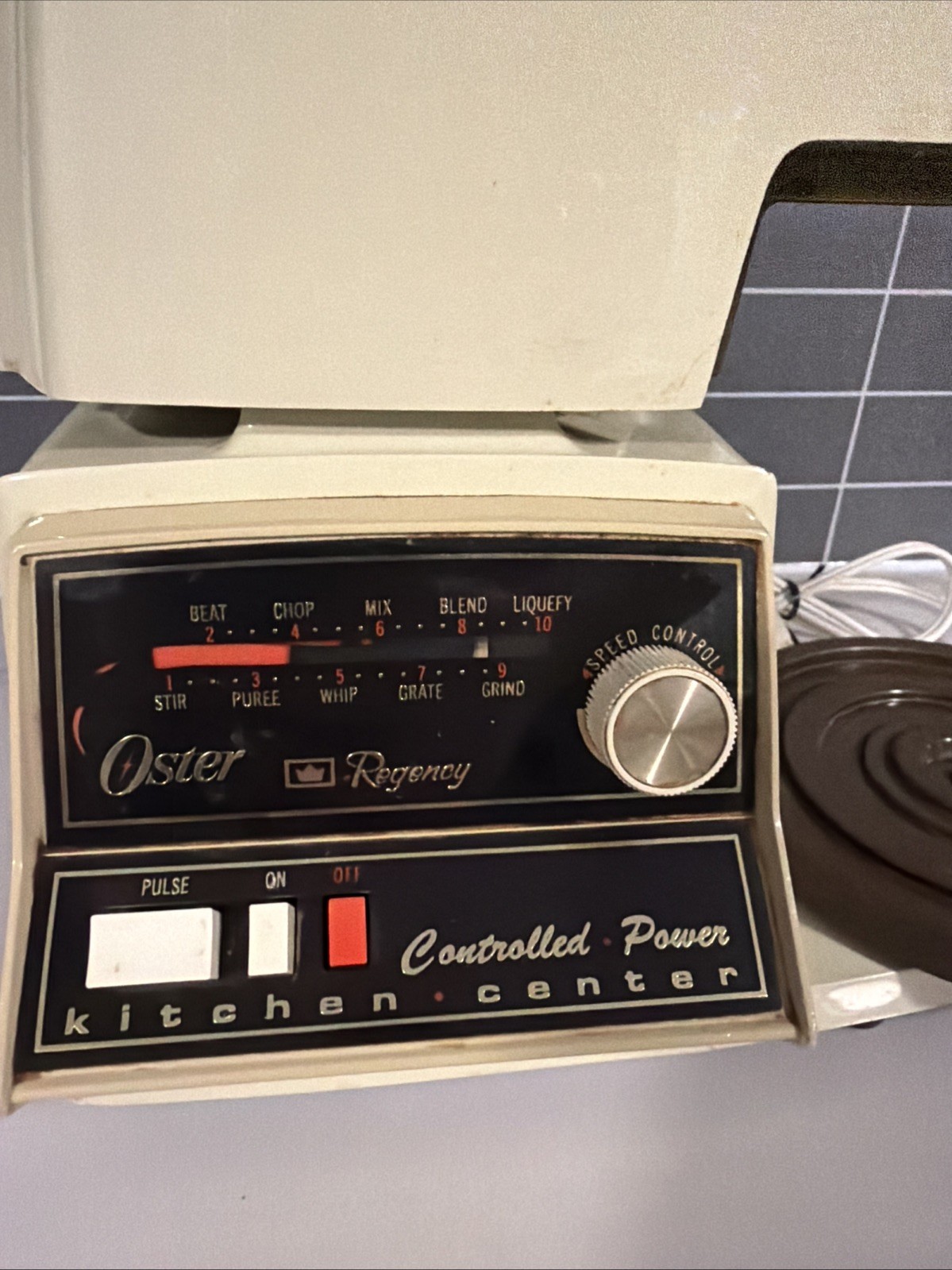 Vintage Oster Regency Kitchen Center 12 Speed Mixer Base Head Turntable