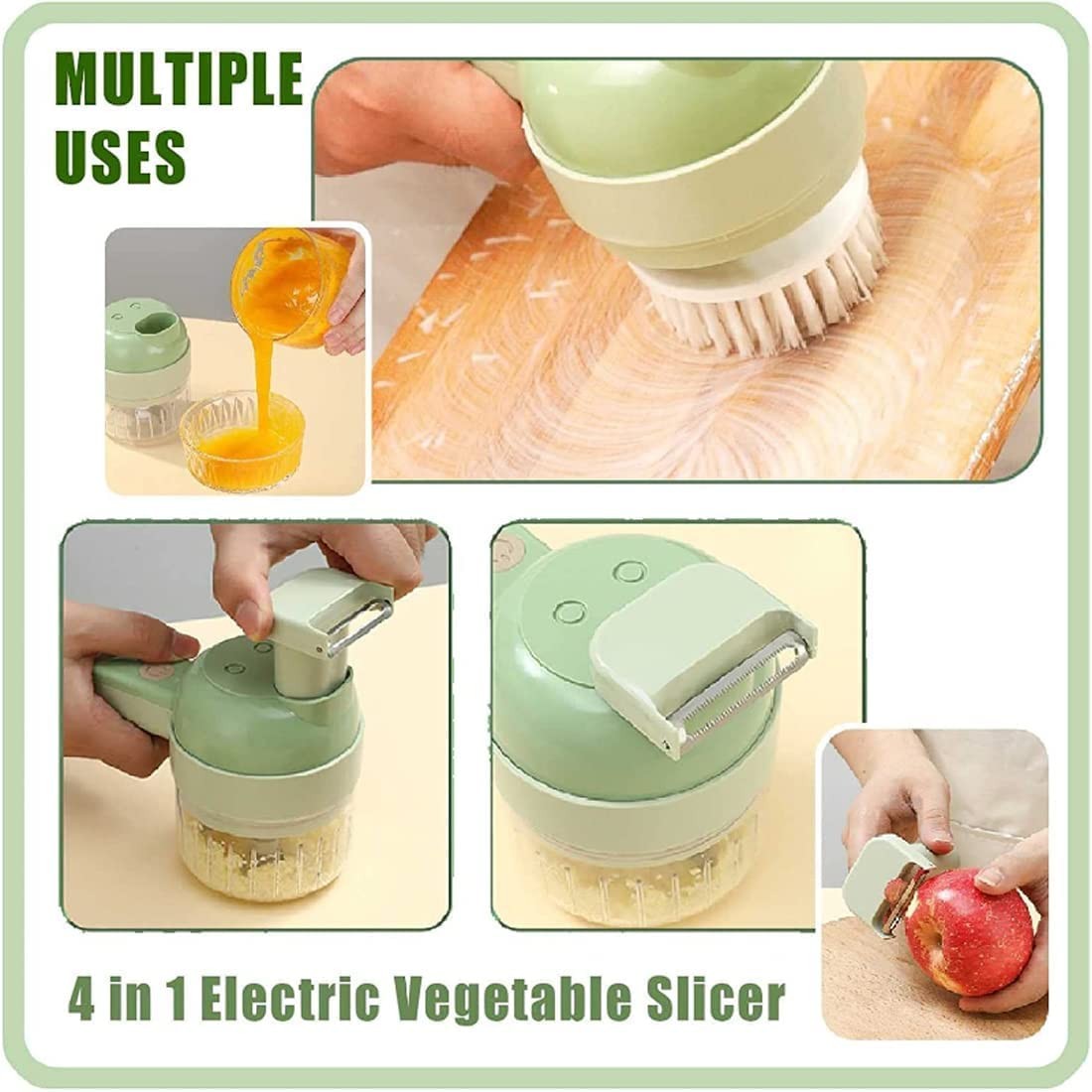 4 in 1 Handheld Electric Vegetable Cutter Set, Multifunctional Mini Electric …