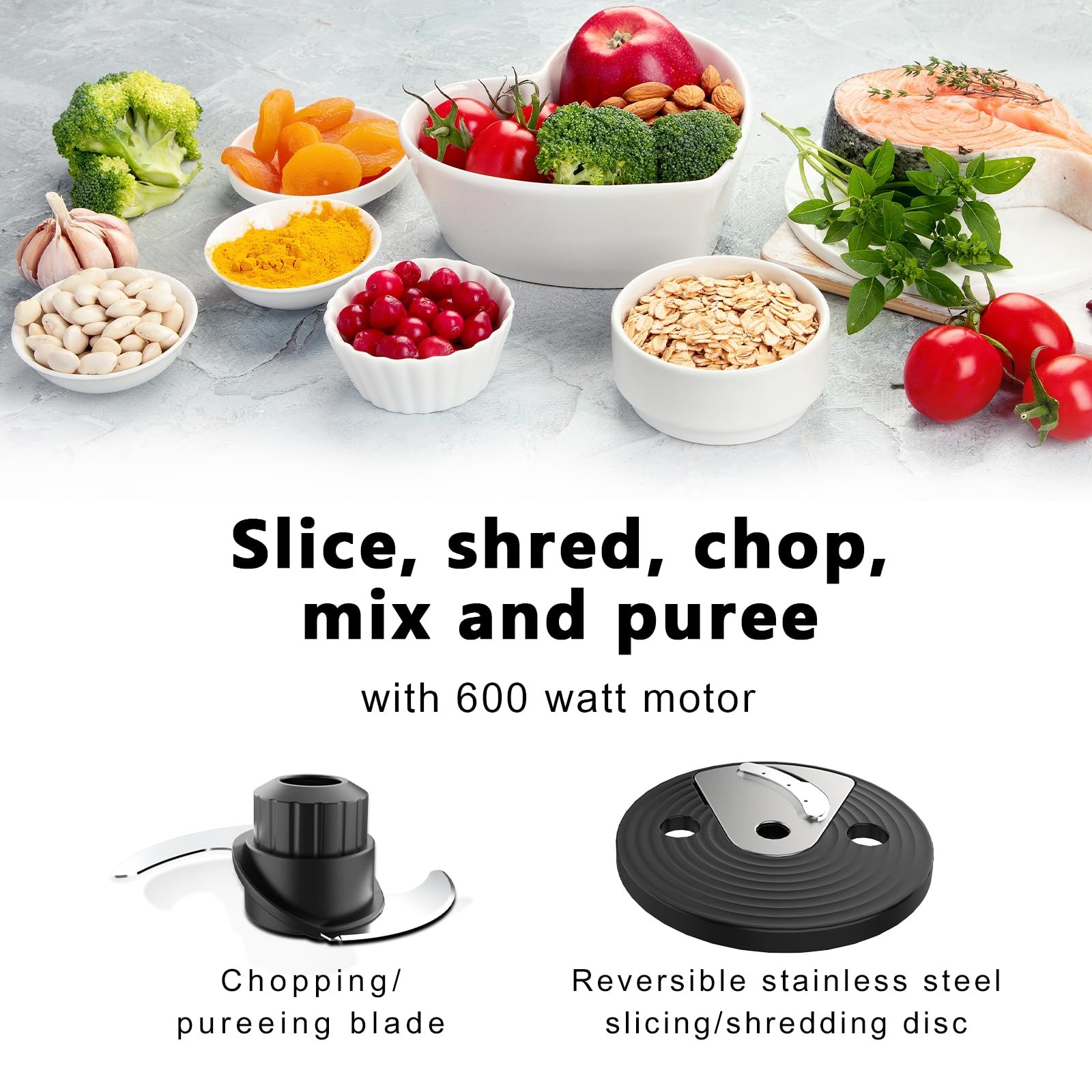 Smart Food Processor and Vegetable Chopper, 6 Automatic Functions, BPA Free, …