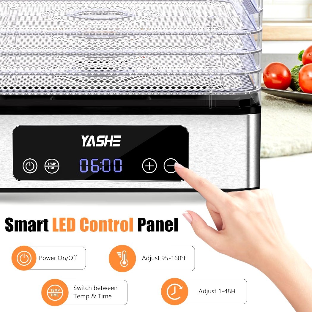 YASHE FD-1019 Food Dehydrator 5 Tray Electric Fruit Jerky Dryer Open Box
