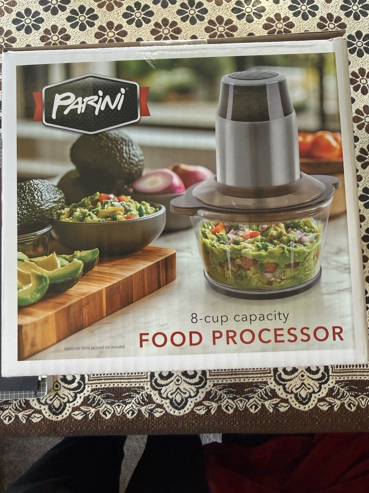Parini 8-Cup Food Processor 450W 2-Speed Pulse BPA-Free Glass Bowl Stainless