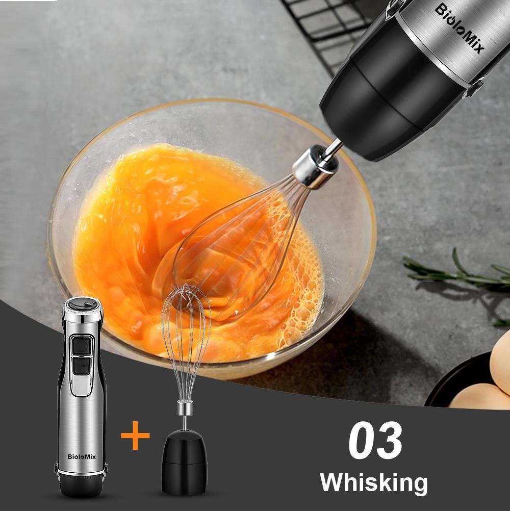 BioloMix 4 in 1 High Power 1200W Immersion Hand Stick Blender Mixer Includes Cho