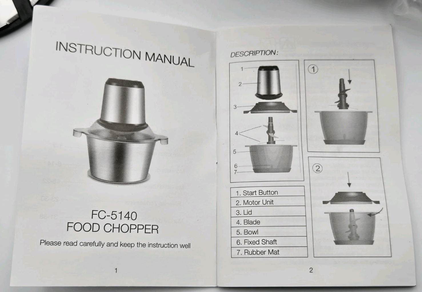 HOMEASY Electric Meat Grinder Food Chopper 350W 8 Cup 2L Kitchen New