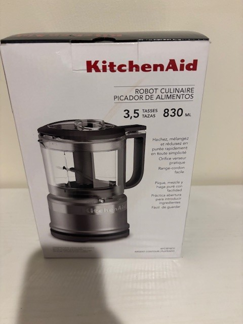 KitchenAid KFC3516 3.5 Cup Food Chopper Kitchen Aid Silver Gray Black NIB