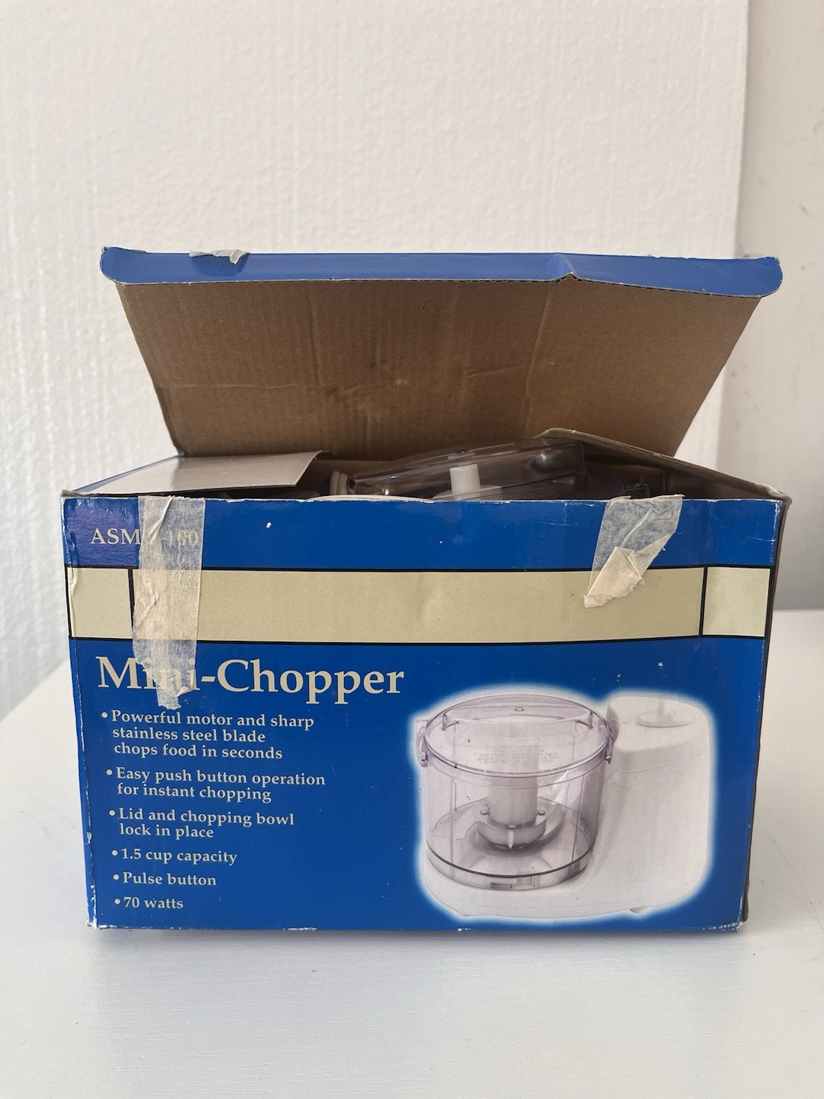Mini Food Chopper ASMC-100 1.5 Cup 70W Electric Processor w/ Box Working