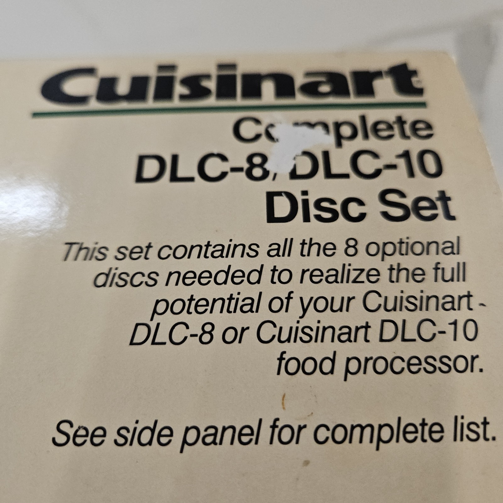 Cuisinart Complete DLC-8/DLC-10 Food Processor 8 Disc Set Many Unused