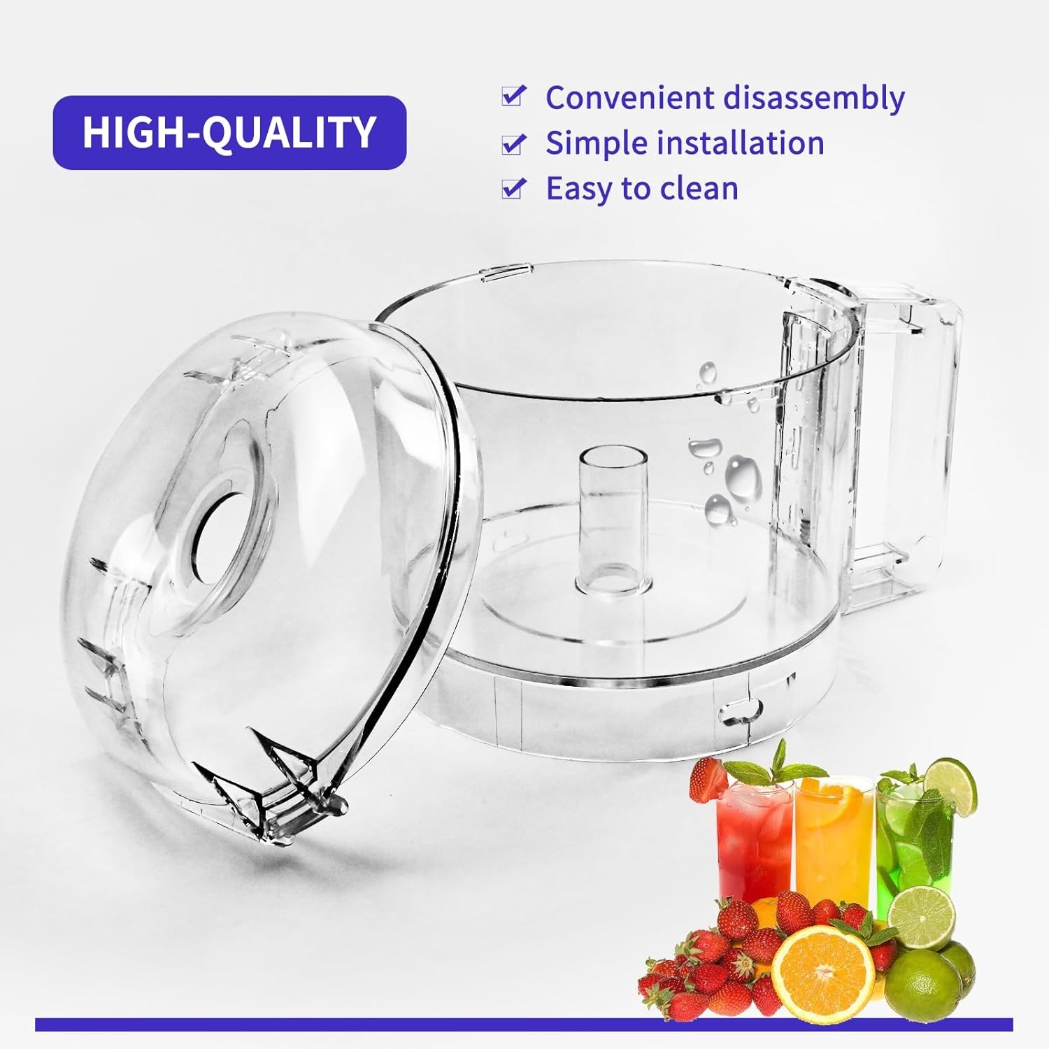 106458S Cutter Bowl Lid and 112203 Cutter Bowl for Robot Coupe R2 Food Processor
